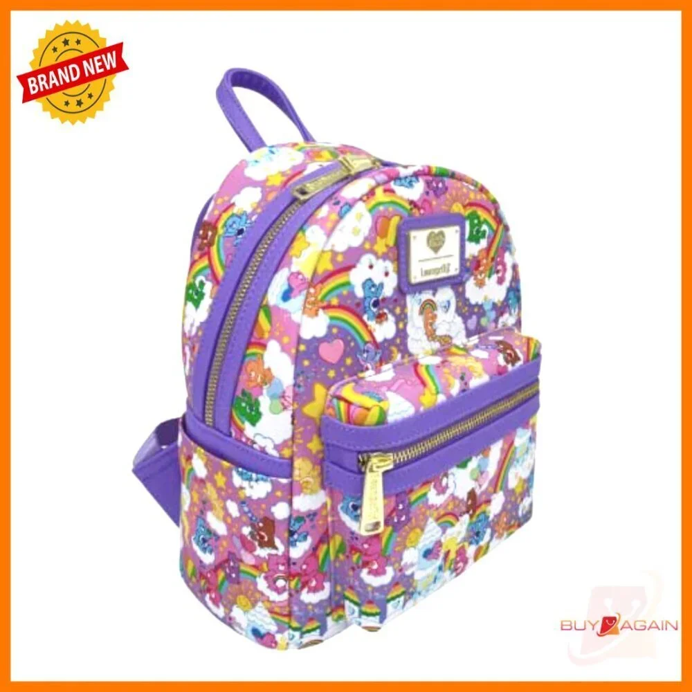 Care Bears Mini Shoulder Bag, Faux Leather, Adjustable Straps, Side Pockets